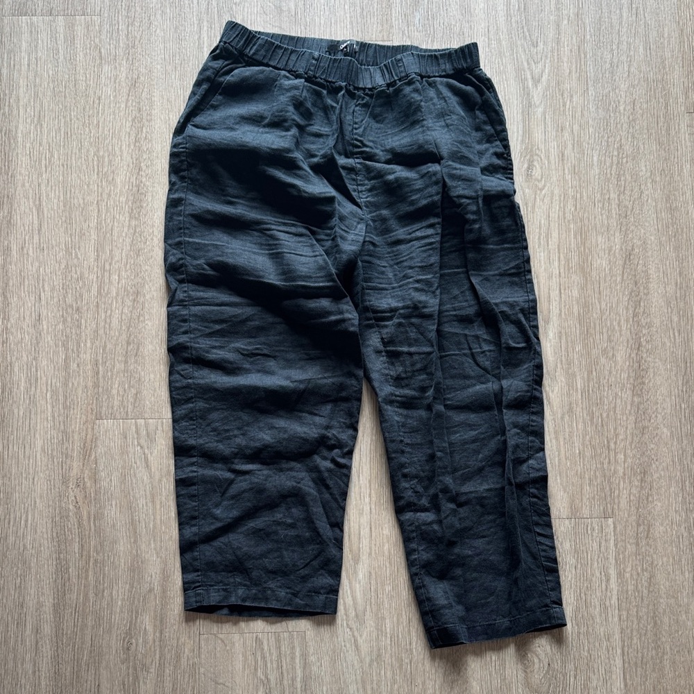 Quince linen women’s black pants